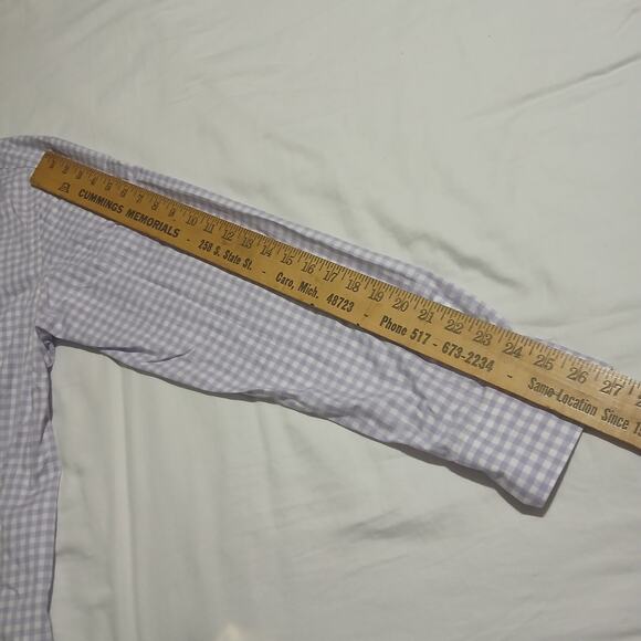 NWT Bugatchi XL men's Shaped Fit lavender check 100% cotton flip cuff long-slv - Picture 12 of 16